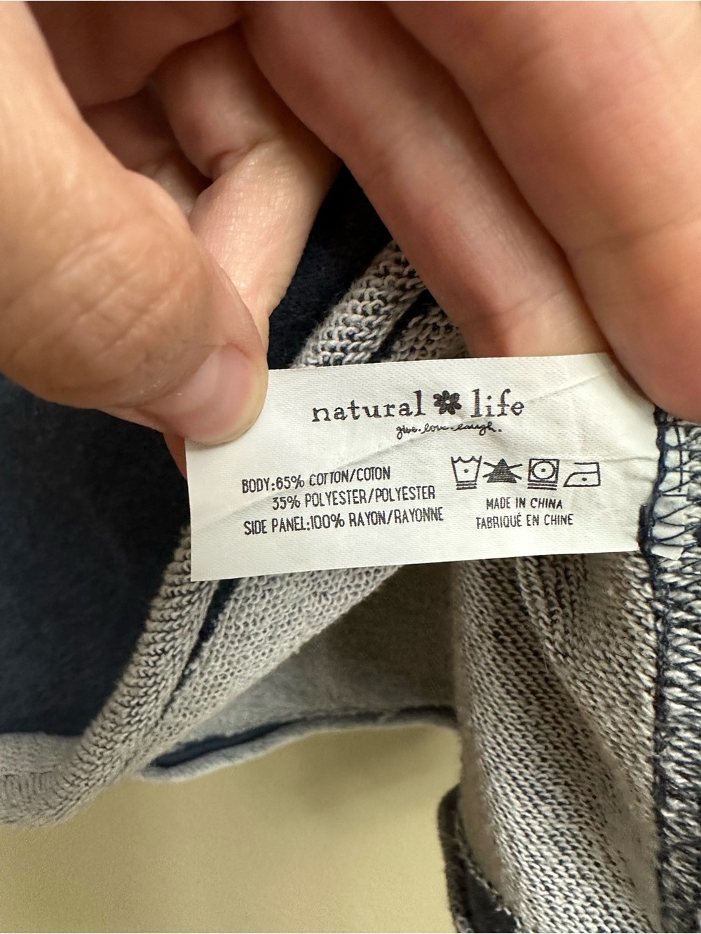 NATURAL LIFE Knit Trim Indigo Sweatshirt Size Large / XL - Picture 7 of 10